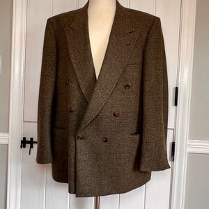 Pierre Cardin Vintage Wool Blue & Brown Sport Coat, Size XXL
